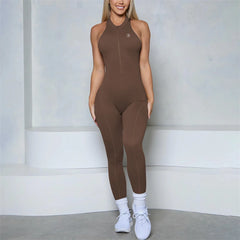 2025 Allure The Brand Zipper Women Tracksuit Yoga Set One Piece Jumpsuit Workout Scrunch Legging Rompers Sport Gym Active Suit - HULAA