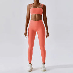 Yoga Clothing Sets Athletic Wear Women High Waist Leggings And Top Two Piece Set Seamless Gym Tracksuit Fitness Workout Outfits - HULAA