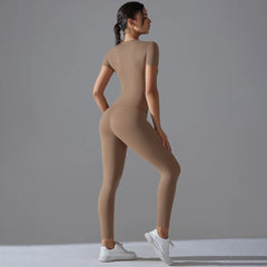 Quick-Drying Gym Leggings Set Yoga Suit Sports Set Sleeve Breathable Stretchy GYM Yoga Slim Fitness Active Top Tight Yoga Pant - HULAA