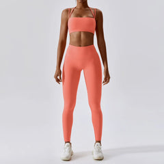 Yoga Clothing Sets Athletic Wear Women High Waist Leggings And Top Two Piece Set Seamless Gym Tracksuit Fitness Workout Outfits - HULAA