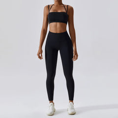 Yoga Clothing Sets Athletic Wear Women High Waist Leggings And Top Two Piece Set Seamless Gym Tracksuit Fitness Workout Outfits - HULAA