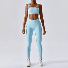 Yoga Clothing Sets Athletic Wear Women High Waist Leggings And Top Two Piece Set Seamless Gym Tracksuit Fitness Workout Outfits - HULAA
