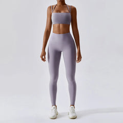Yoga Clothing Sets Athletic Wear Women High Waist Leggings And Top Two Piece Set Seamless Gym Tracksuit Fitness Workout Outfits - HULAA