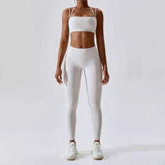 Yoga Clothing Sets Athletic Wear Women High Waist Leggings And Top Two Piece Set Seamless Gym Tracksuit Fitness Workout Outfits - HULAA