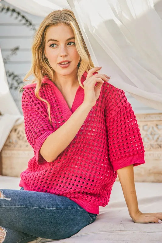 women's polo sweater